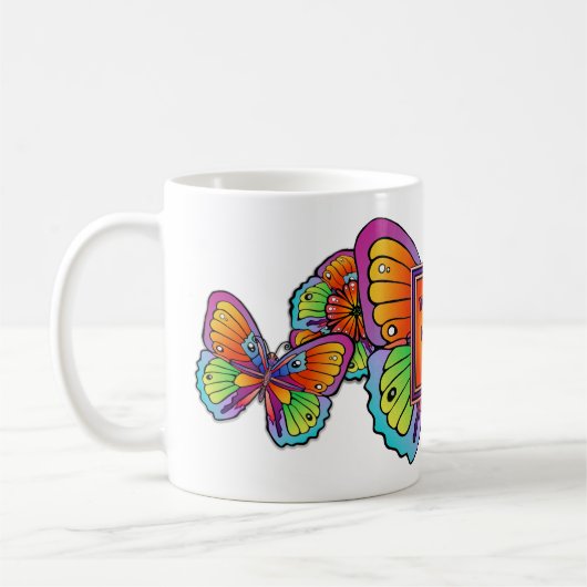 Templated Butterfly & Flower Design COFFEE MOK (Links)
