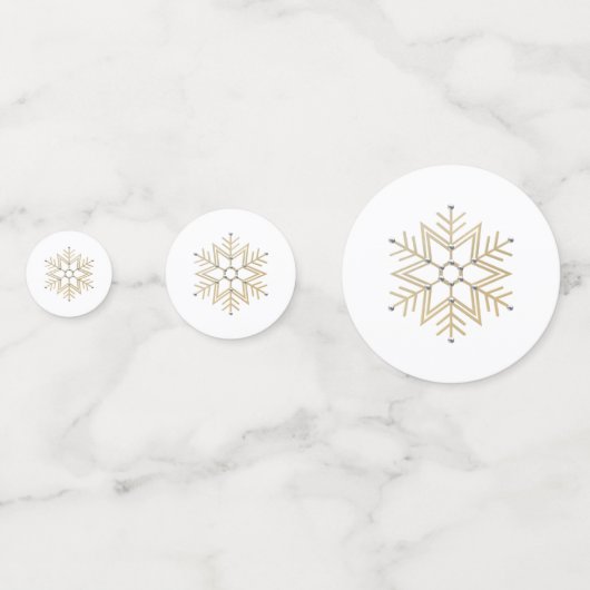 TemplateNF Silver & Gold Snowflakes Table Confetti (Voorkanten)