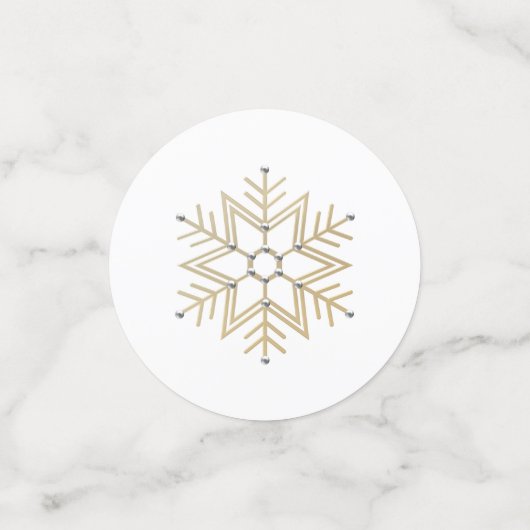 TemplateNF Silver & Gold Snowflakes Table Confetti (Kleine voorkant)