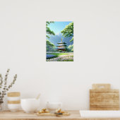 Temple amidst Natuur Splendor Poster (Keuken)
