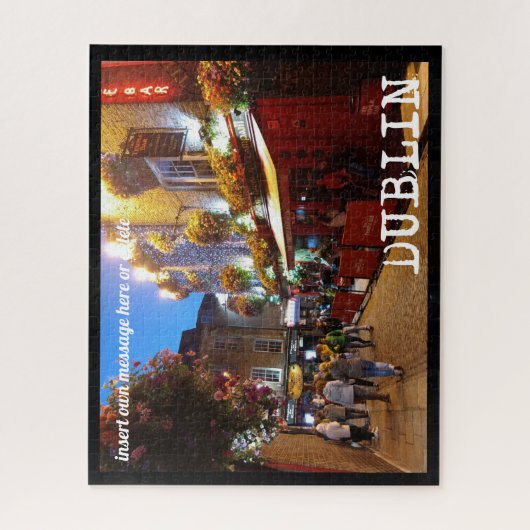 Temple Bar, Dublin, aangepaste tekst Legpuzzel (Verticaal)
