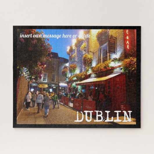 Temple Bar, Dublin, aangepaste tekst Legpuzzel (Horizontaal)