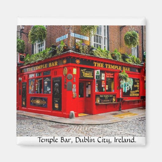 Temple Bar, Dublin City, Ierland Magneet (Voorkant)