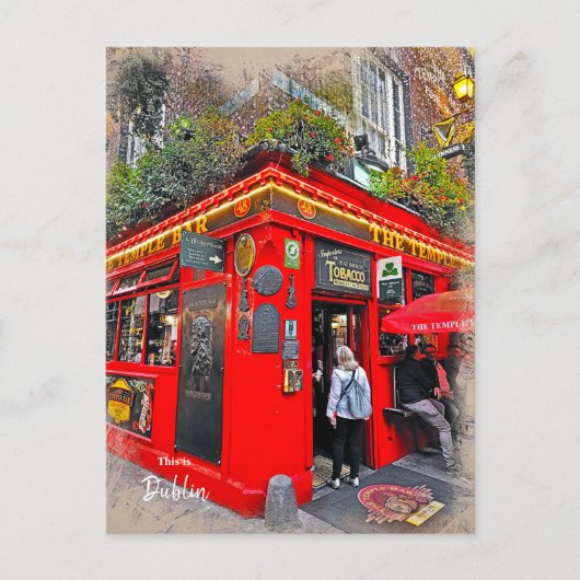 Temple Bar Dublin Ierland Briefkaart (Voorkant)