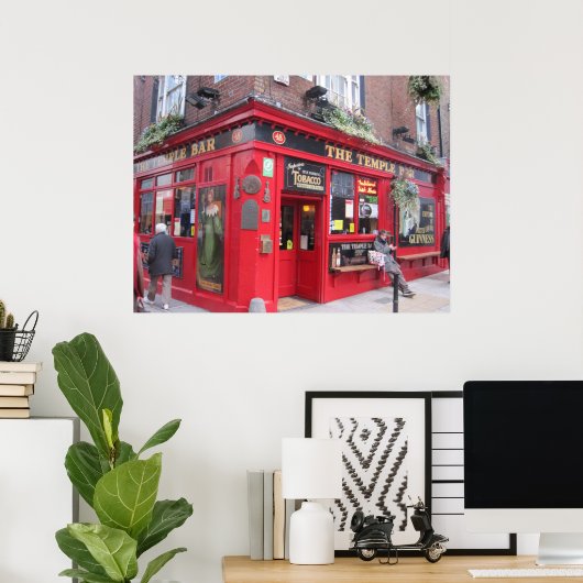 "Temple Bar" — Dublin, Ierland Poster (Thuiskantoor)