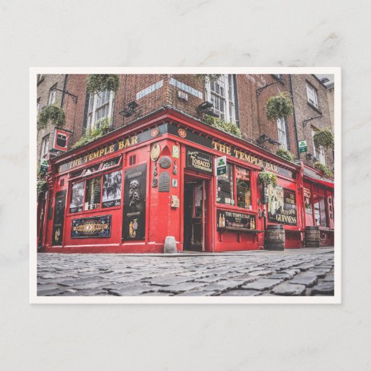 Temple Bar Dublin Iers Pub Foto Briefkaart (Voorkant)