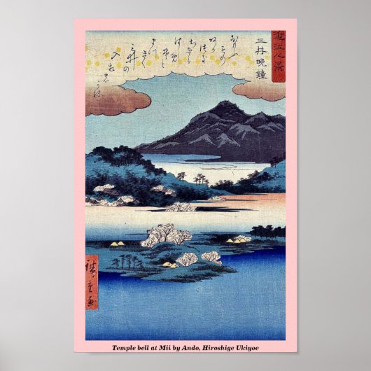 Temple bell at Mii by Ando, Hiroshige Ukiyoe Poster (Voorkant)