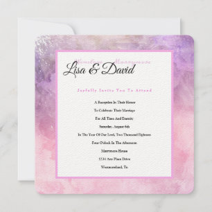 Temple bruiloft receptie uitnodigen-roze Waterverf Kaart
