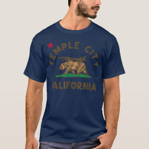 Temple City Californië Strand Vlag Beer Surfen CA T-shirt