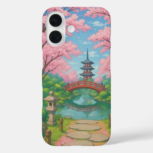 Temple en Cherry Blossom iPhone16 telefoonhoesje Case-Mate iPhone Case (Achterkant)