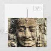 Temple Face, Cambodjaanse Vintage Briefkaart (Voorkant / Achterkant)