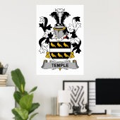 Temple Family Crest Poster (Thuiskantoor)