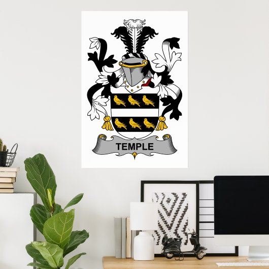 Temple Family Crest Poster (Thuiskantoor)