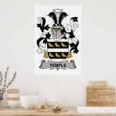 Temple Family Crest Poster (Keuken)