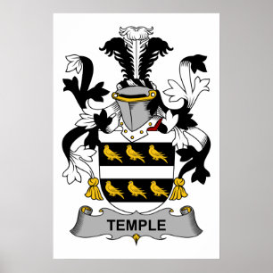 Temple Family Crest Poster