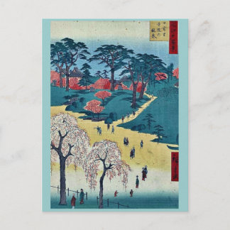 Temple Gardens, Nippori van Andō, Hiroshige Ukiyo- Briefkaart