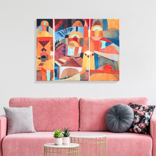 Temple Gardens | Paul Klee | Canvas Afdruk (Insitu (Woonkamer))