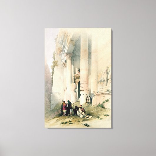 Temple genaamd El Khasne, Petra, 7 maart 1839, pl Canvas Afdruk (Voorkant)