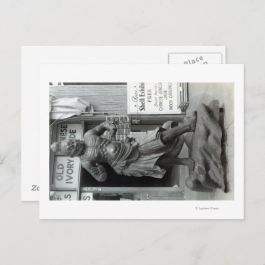 Temple Guard Statue op Pacific Curio Shop Briefkaart (Voorkant / Achterkant)