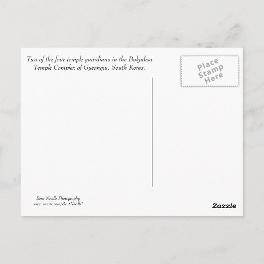 Temple Guardians Briefkaart (Achterkant)
