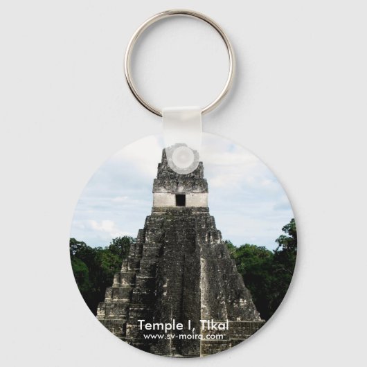 Temple I, Tikal, Guatemala Sleutelhanger (Voorkant)