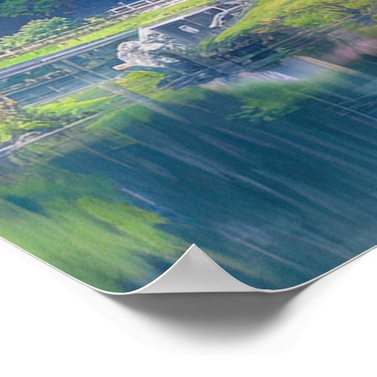 Temple in het Verdant Forest Poster (Hoek)