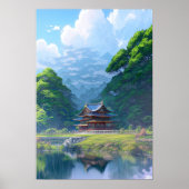 Temple in het Verdant Forest Poster (Voorkant)