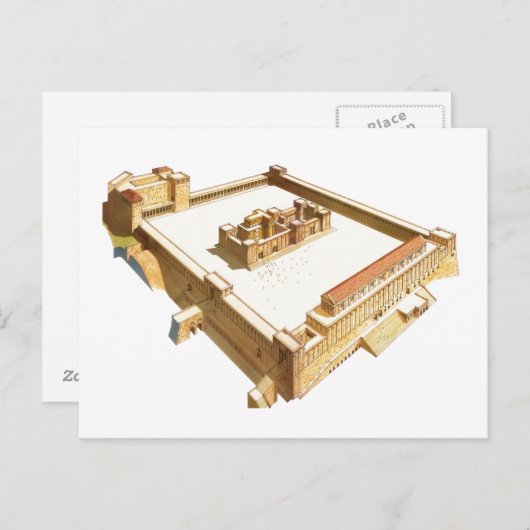 Temple in Jerusalem. Herod's tempel Briefkaart (Voorkant / Achterkant)