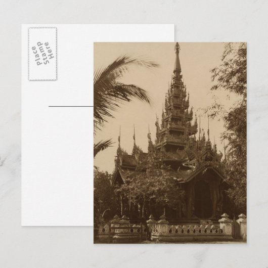 Temple in Mandalay, Birma, eind 19e eeuw Briefkaart (Voorkant / Achterkant)