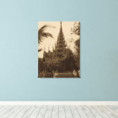Temple in Mandalay, Birma, eind 19e eeuw Canvas Afdruk (Insitu (Houten vloer))