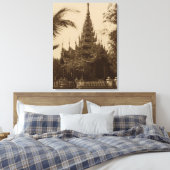 Temple in Mandalay, Birma, eind 19e eeuw Canvas Afdruk (Insitu (Slaapkamer))