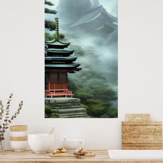 Temple - kleurrijk schilderen poster (Keuken)