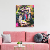 Temple - kleurrijke Abstracte afdruk van schilderC Canvas Afdruk (Insitu (Woonkamer))