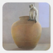 Temple Monkey Vierkante Sticker (Voorkant)