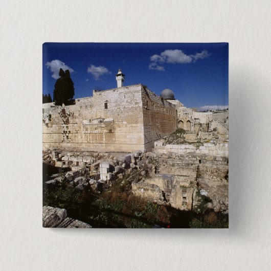 Temple-montage Vierkante Button 5,1 Cm (Voorkant)