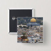 Temple Mount and Dome of the Rock Vierkante Button 5,1 Cm (Voorkant /achterkant)