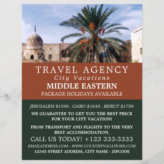 Temple Mount, Jerusalem, Travel Agency Fly Flyer (Voorkant)