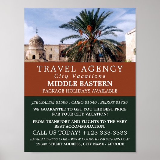 Temple Mount, Jeruzalem, Reisbureau Adverteren Poster (Voorkant)
