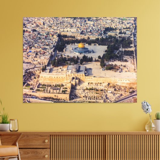 Temple Mount Old City Jerusalem Dome of the Rock Canvas Afdruk (Insitu (Woonkamer))