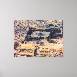 Temple Mount Old City Jerusalem Dome of the Rock Canvas Afdruk