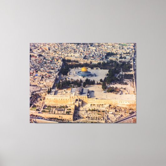Temple Mount Old City Jerusalem Dome of the Rock Canvas Afdruk (Voorkant)