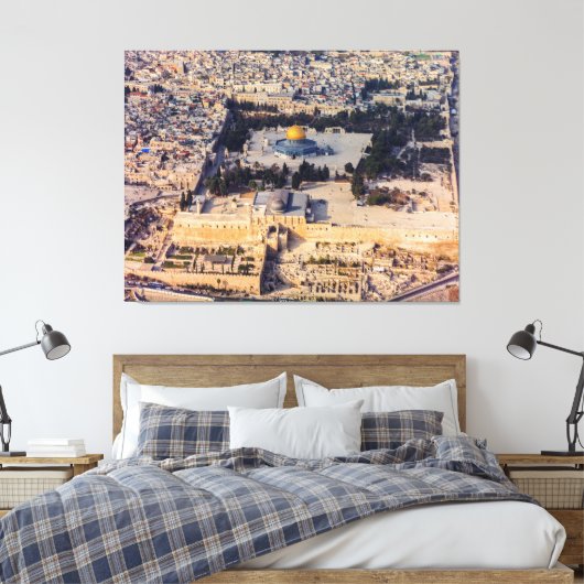 Temple Mount Old City Jerusalem Dome of the Rock Canvas Afdruk (Insitu (Slaapkamer))