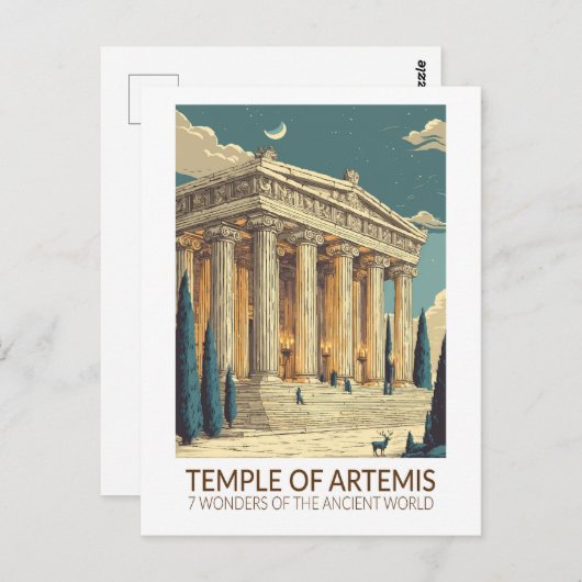 Temple of Artemis Seven Wonders of the World Art Briefkaart (Voorkant / Achterkant)