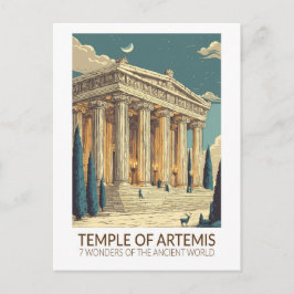 Temple of Artemis Seven Wonders of the World Art Briefkaart