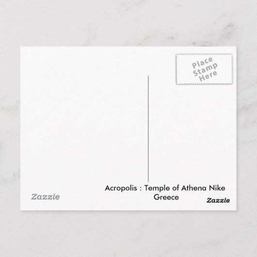 Temple of Athena Nike Briefkaart (Achterkant)
