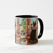 Temple of Bastet Egypt Bast Goddess Cat Art Mok (Voorkant rechts)