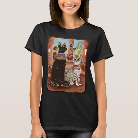 Temple of Bastet Egypt Bast Goddess Cat Art Shirt (Voorkant)