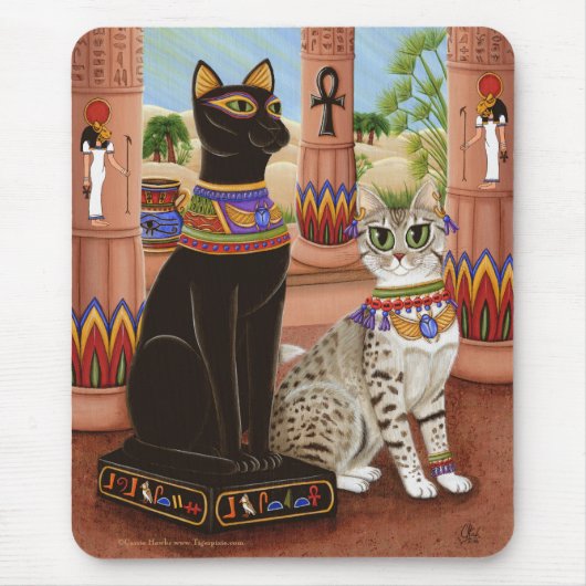 Temple of Bastet Egypt Bast Goddess Cat Mousepad Muismat (Voorkant)