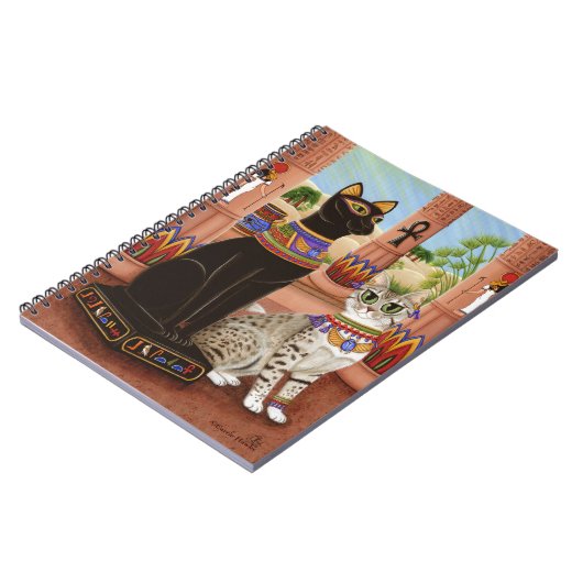 Temple of Bastet Egypt Bast Goddess Cat Notebook Notitieboek (Linkerzijde)