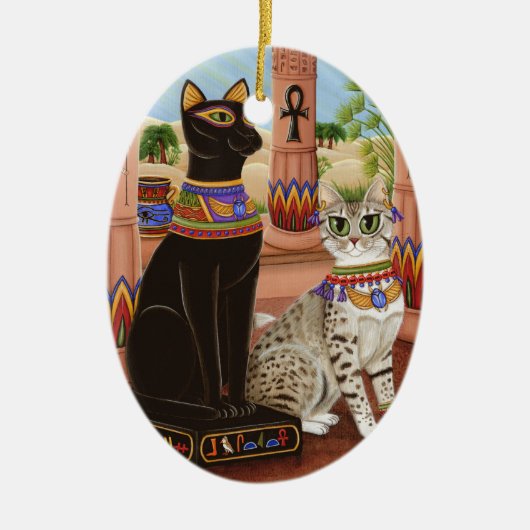 Temple of Bastet Egypt Bast Goddess Cat Ornament (Voorkant)